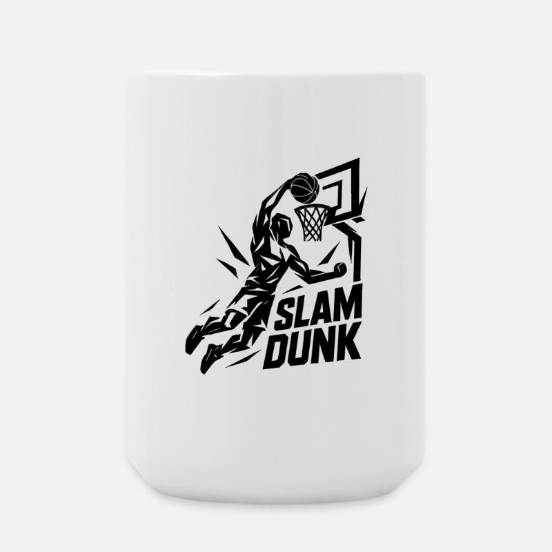 Basketball Slam Dunk Throw Player Dunking Gift - Large Mug 440 ml - white