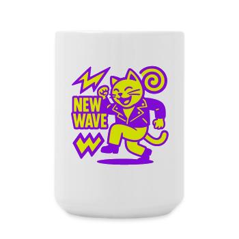 New Wave Cat - Große Tasse 440 ml - Weiß - Vorne