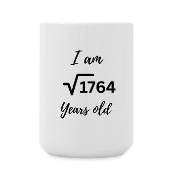 "I Am 42 Years Old – Nerdy Birthday Root Design" - Large Mug 440 ml - white - Front