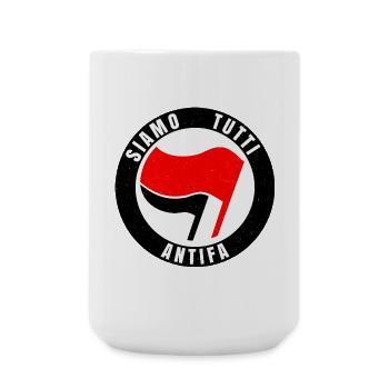 Siamo Tutti Antifa Antifascism Flag Icon - Large Mug 440 ml - white - Front