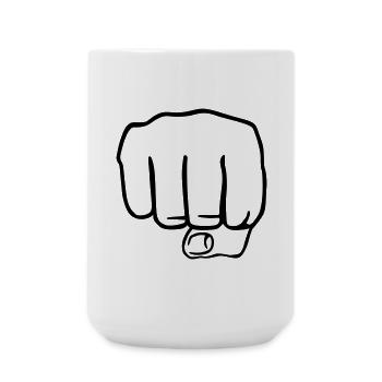 Faust | Fist | Hand - Large Mug 440 ml - white - Front