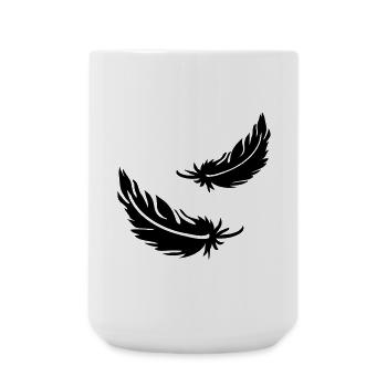 Deux plumes volantes - Grande tasse 440 ml - blanc - Devant