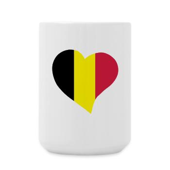 Coeur belge - Grande tasse 440 ml - blanc - Devant