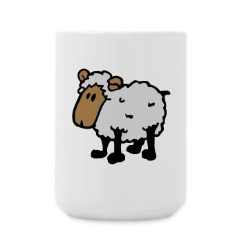 cool comic sheep funny sheep - Large Mug 440 ml - white - Front