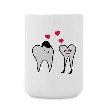 Teeth in love - Large Mug 440 ml - white - Front