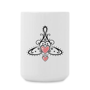 Symbole celtique, mère avec deux enfants. - Grande tasse 440 ml - blanc - Devant