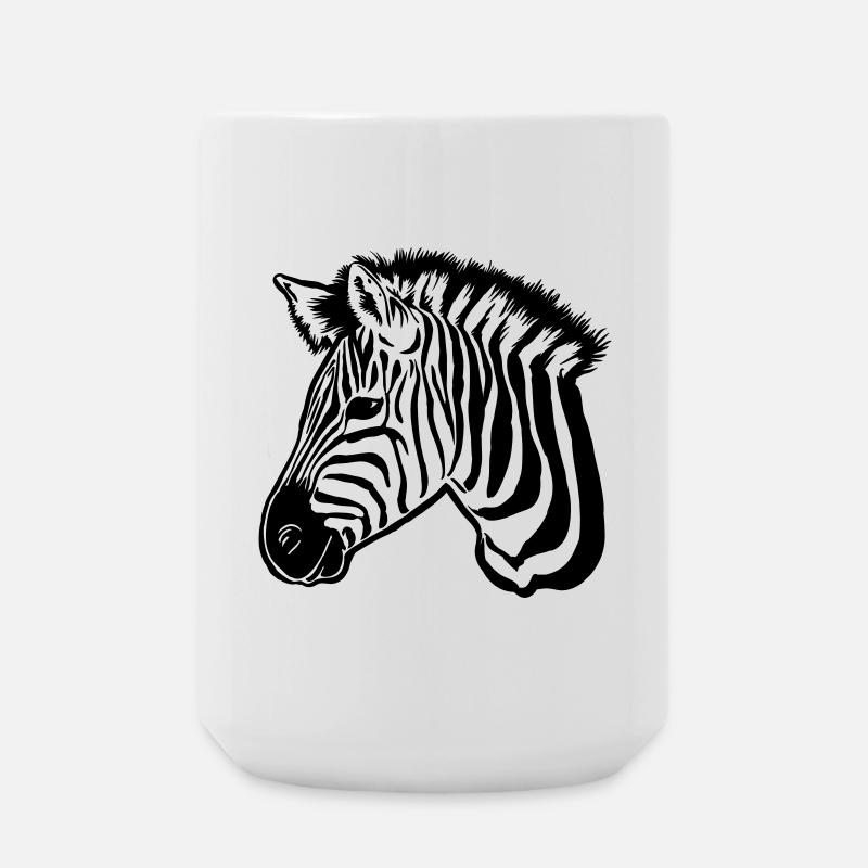 zebra dark - Große Tasse 440 ml - Weiß