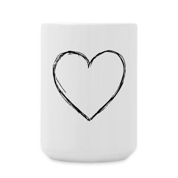 Coeur amour symbole cadeau anniversaire amitie - Grande tasse 440 ml - blanc - Devant
