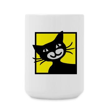 Katze - Große Tasse 440 ml - Weiß - Vorne