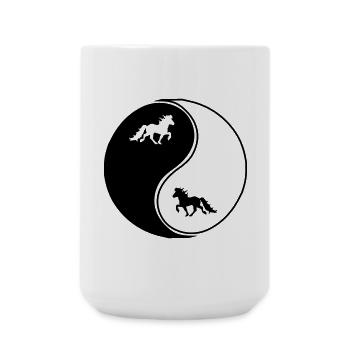 Islandpferde Yin Yang, Islandpferd Tölt, Islandländer - Grande tasse 440 ml - blanc - Devant
