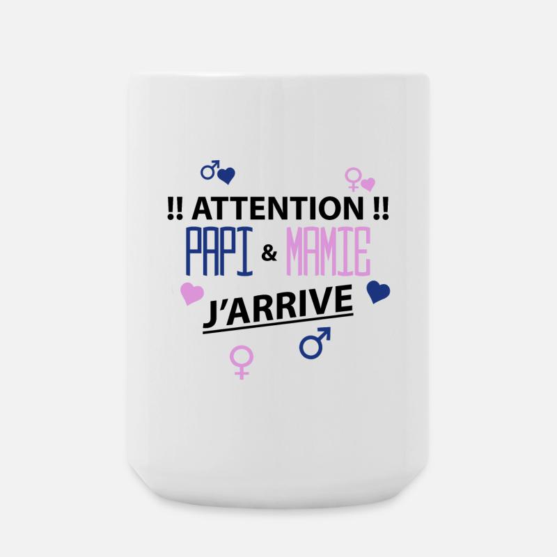papi mamie j'arrive - Grande tasse 440 ml - blanc
