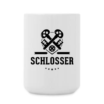 Schlosser Zunftzeichen mit Schriftzug - Große Tasse 440 ml - Weiß - Vorne