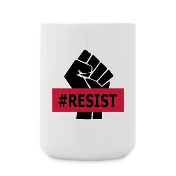 Hashtag Resist - Raised Fist - Black Power - Large Mug 440 ml - white - Front