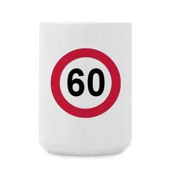 60.Anniversaire , 60 ans , Panneau de signalisation (25) - Grande tasse 440 ml - blanc - Devant
