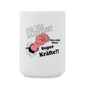 Mutter,Mama,Muttertag, Mutter , super Kräfte(25) - Große Tasse 440 ml - Weiß - Vorne
