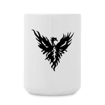 Phönix Tribal Symbol für Stärke und Neubeginn - Große Tasse 440 ml - Weiß - Vorne