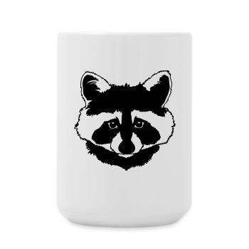 Tête de raton laveur noir et blanc - Grande tasse 440 ml - blanc - Devant