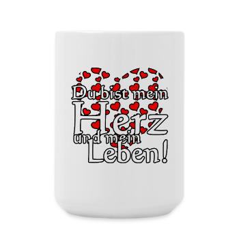 Herz Liebe Valentinstag Paar Partner Sprüche - Große Tasse 440 ml - Weiß - Vorne