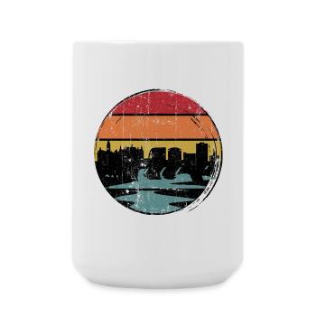 Sunset Skyline Silhouette - Large Mug 440 ml - white - Front