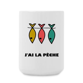 J'AI LA PÊCHE. HUMOUR. JE PEUX PAS. PÊCHE. POISSON - Grande tasse 440 ml - blanc - Devant