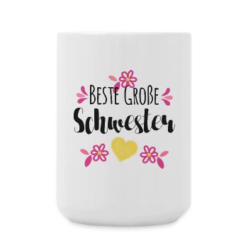 Beste Große Schwester - Große Tasse 440 ml - Weiß - Vorne