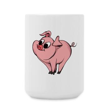 Conception de dessin animé de cochon ludique - Grande tasse 440 ml - blanc - Devant