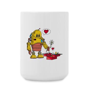 Robot in love - Large Mug 440 ml - white - Front