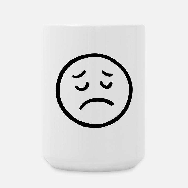 Trauriges Gesicht mit nachdenklichem Blick - Große Tasse 440 ml - Weiß