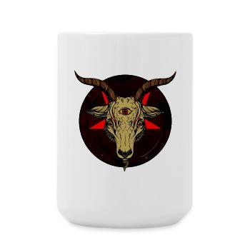 Chèvre à Troisième Œil et Pentacle - Grande tasse 440 ml - blanc - Devant