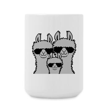 Lama Famille Parents Enfant - Grande tasse 440 ml - blanc - Devant