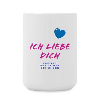 Herzliche Liebesbotschaft im Graffiti-Stil - Große Tasse 440 ml - Weiß - Vorne