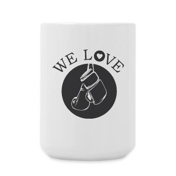 we love boxing symbol love passion boxer - Large Mug 440 ml - white - Front