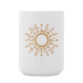 strahlender goldener Stern als Rahmen - Große Tasse 440 ml - Weiß - Vorne