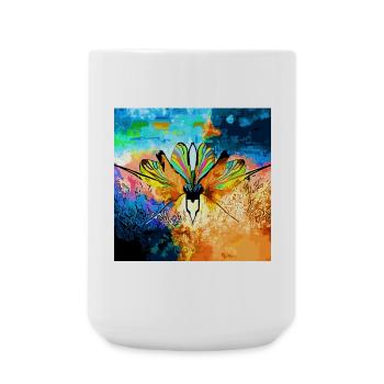 Bunter Schmetterlingsflügel - Große Tasse 440 ml - Weiß - Vorne