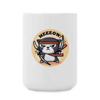 Mignon Chat Ninja - Grande tasse 440 ml - blanc - Devant