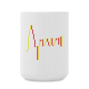 Spain Stock Exchange Red Yellow - Large Mug 440 ml - white - Front