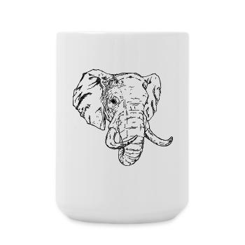 Elefant - Große Tasse 440 ml - Weiß - Vorne