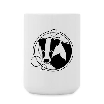 Dachs in geometrischer Form - Line-Art-Design - Große Tasse 440 ml - Weiß - Vorne