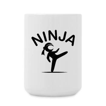 Ninja Arts Martiaux Fighter Symbol Cartoon Icône de bande dessinée - Grande tasse 440 ml - blanc - Devant