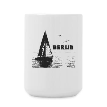 Voilier berlinois et 2 mouettes - Grande tasse 440 ml - blanc - Devant