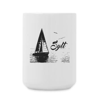 Voilier Sylt et 2 mouettes - Grande tasse 440 ml - blanc - Devant