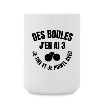 pétanque, club de pétanque, bouliste - Grande tasse 440 ml - blanc - Devant