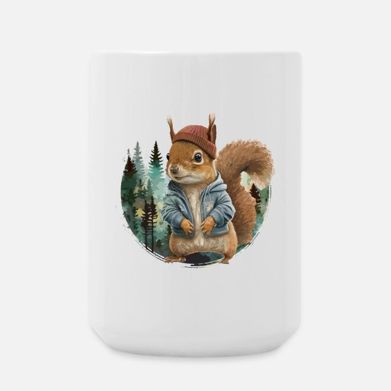 Niedliches Eichhörnchen - Große Tasse 440 ml - Weiß