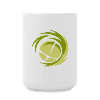 Logo de volleyball minimaliste - Grande tasse 440 ml - blanc - Devant