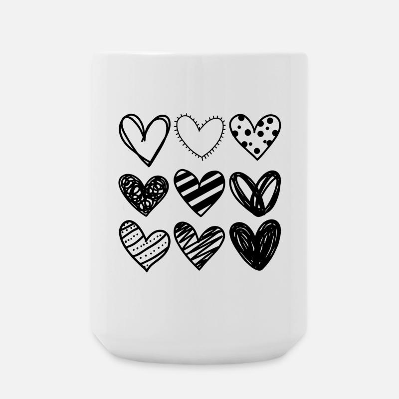 Neuf cœurs - Grande tasse 440 ml - blanc