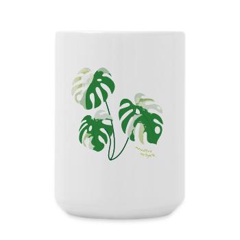 monstera variegata pflanze plant-mom grüner daumen - Große Tasse 440 ml - Weiß - Vorne