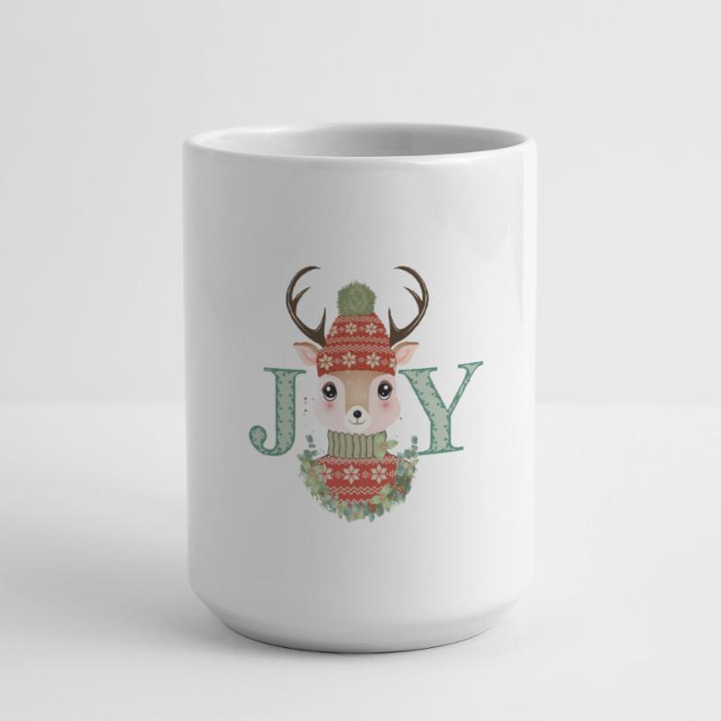 cerf mignon avec pull et bonnet pompon Joy Grande tasse 440 ml