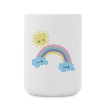 Sunny Rainbow Cloudscape Cute - Large Mug 440 ml - white - Front