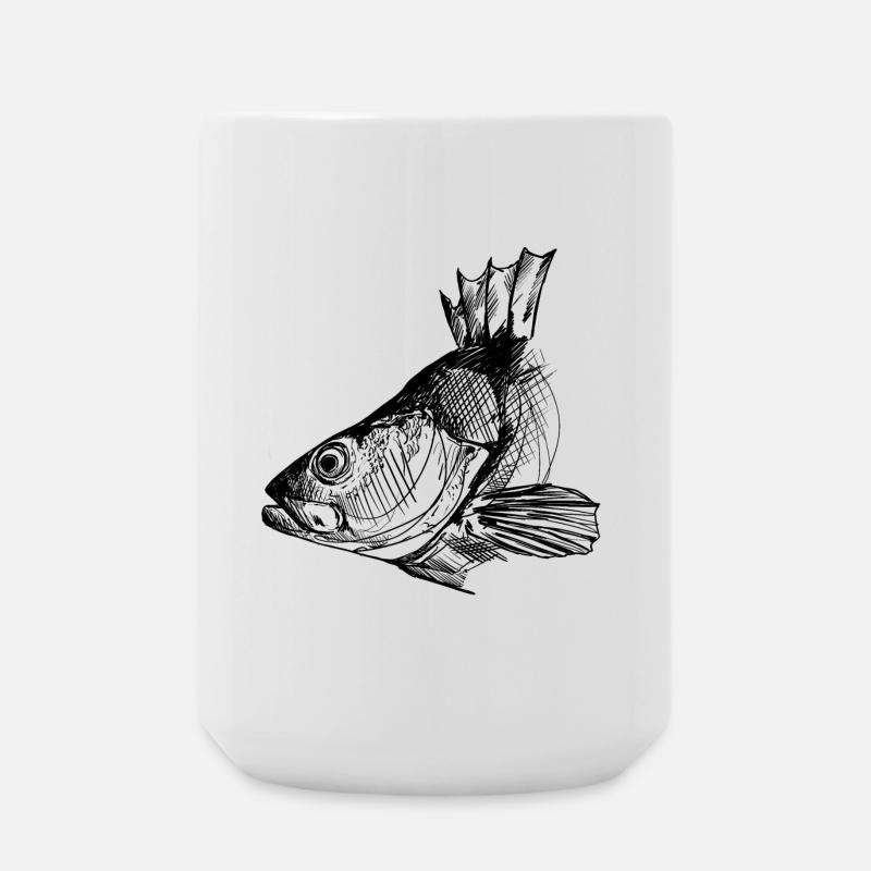 Barsch - Barschangeln - Lieblingsfisch - Große Tasse 440 ml - Weiß