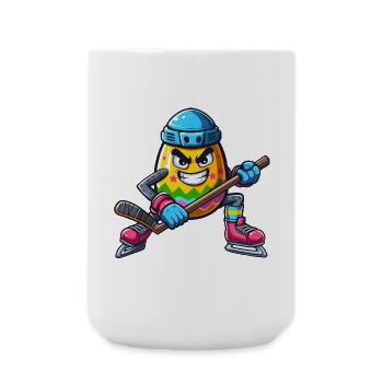 Easter Egg Hockey Design | hockey player - Large Mug 440 ml - white - Front